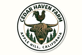 design awesome cutest miniature highland farm logo