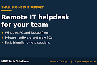 provide remote IT support and helpdesk for your small business