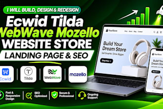build design redesign ecwid tilda webwave mozello website store landing page SEO