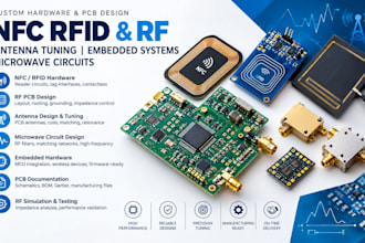 develop nfc rfid hardware rf pcb antenna tuning embedded pcb microwave circuit