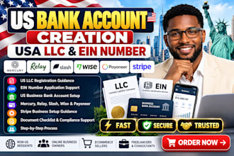 do US business bank account creation, stripe, mercury, wise, for US llc owners