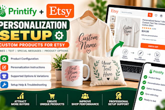 set up personalized printify products for etsy