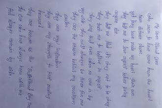write beautiful handwritten notes in english and bengali