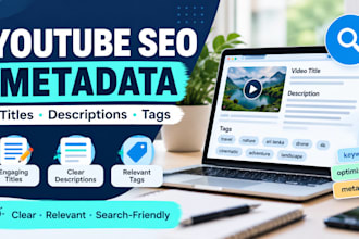 write SEO optimized youtube titles descriptions and tags