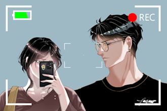 draw cute couple illustration ship art