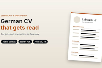 write your german CV and cover letter