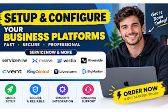 setup servicenow missive wistia riverside cvent ringcentral livestorm bigmarker
