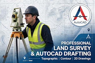 do land survey, contour mapping and autocad drafting