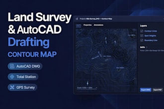 do land survey, contour mapping and autocad drafting