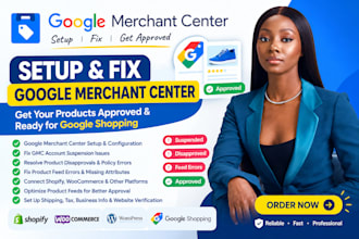 setup google merchant center, fix gmc suspension, approved product feed errors