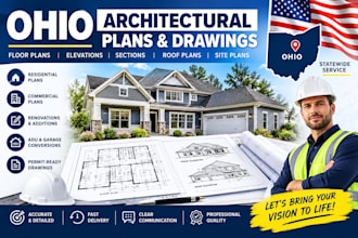 create ohio architectural floor plans, elevation and roof plans in ohio