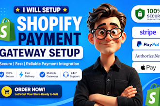 setup shopify payments, paypal, stripe, wise, shopify balance and authorize net