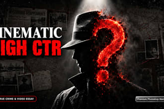 create high CTR cinematic youtube thumbnails for true crime and documentaries