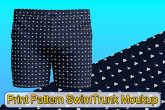 create unique vector pattern designs for men swim trunks