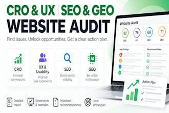 website audit, SEO audit, GEO audit, cro audit, UX audit