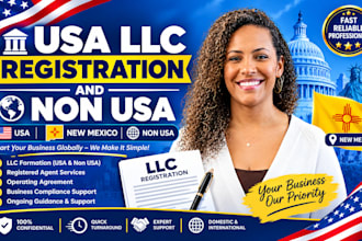 do company registration, llc registration in USA with bio