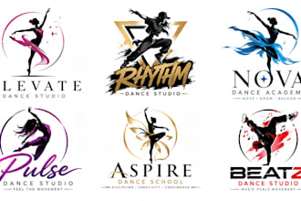 design a professional dancing, studio, dance school, dancer, music dance logo