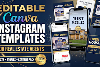 design editable canva instagram templates,posts,stories for real estate agents