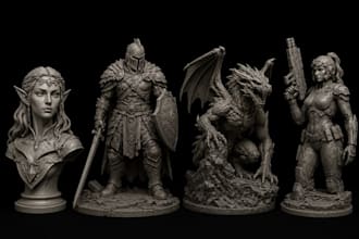 sculpt miniatures, figurines and creatures for 3d printing with stl file