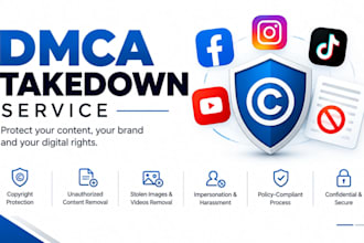 send dmca takedown notice to facebook tiktkok youtube