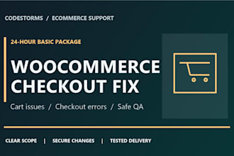 fix woocommerce cart and checkout errors in 24 hours