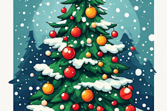 create elegant christmas card artwork