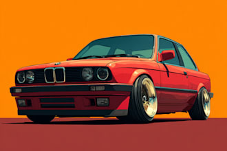 create a minimalist car portrait for your vehicle