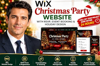 build wix christmas party website with rsvp event booking holiday design