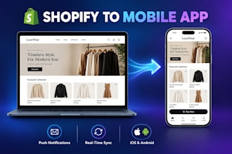 convert shopify store to mobile app android and ios app design