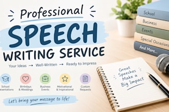 write a powerful persuasive speech for your events