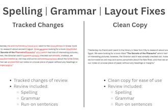 proofread and fix grammar, spelling and formatting errors