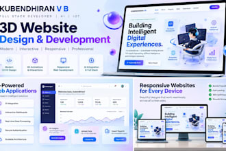 build responsive react website, modern web app, or 3d portfolio