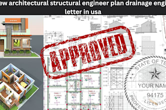 review architectural structural engineer plan drainage engineer letter in usa