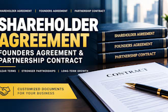 draft shareholder agreement founder agreement, corporate partnership contract