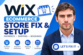 fix wix ecommerce errors, setup shipping rules, payment gateway or wix booking