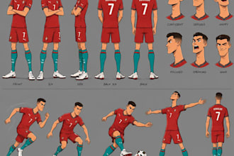 create funny football animations and cartoon characters