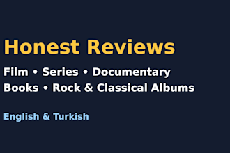 write an honest review of your film, series, documentary, book or album