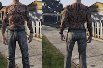 design realistic custom full body tattoos for fivem peds