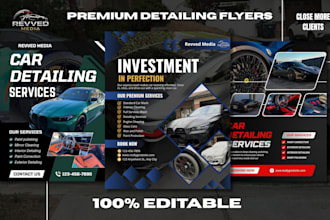 design auto detailing ceramic coating car wash flyers