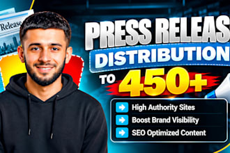 450 media sites distribution via press release