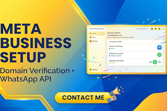 set up meta business manager, domain verification and whatsapp API