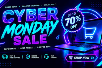 design a cyber monday sale flyer for your online store or promo