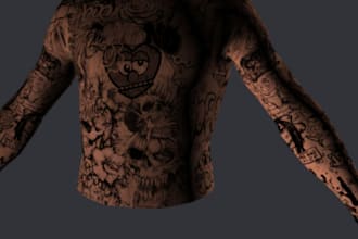 design realistic custom full body tattoos for fivem peds