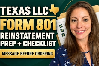 prepare form 801 for texas llc reinstatement after tax forfeiture