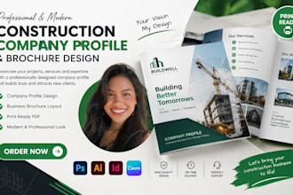 design company profile print ready design construction business profile brochure