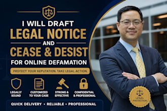 draft a legal notice and cease and desist for online defamation