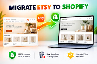 migrate etsy to shopify store design and export product listings