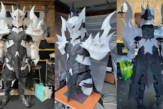 do 3d cosplay creation wearable 3d knight anime armor 3d props 3d halloween mask
