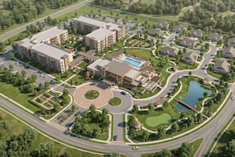 design 2d and 3d senior living and retirement community master plans