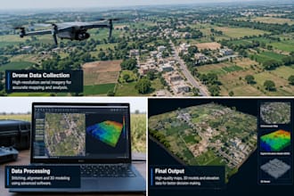 process drone data and create maps, 3d models and contours
